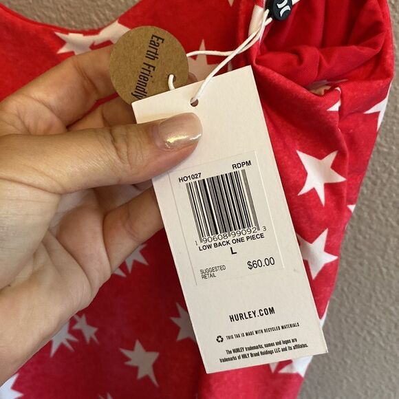 NWT- HURLEY STAR SPANGLED LOW BACK ONE PIECE- Size Large - Picture 6 of 10